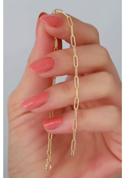 14 Ayar Altın Mini Ataş Bileklik 3 Mm Sarı Altın