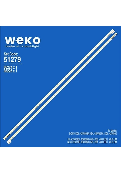 Sony Kdl-42w805a 42'' 2 Adet Tv Led Bar Tvnizin İçindeki Led Barla Aynısı Olduğunu Görmeden Almayınız. Led Bar Ürünlerinde Paket Açıldığında İade Kabul Edilmemektedir.