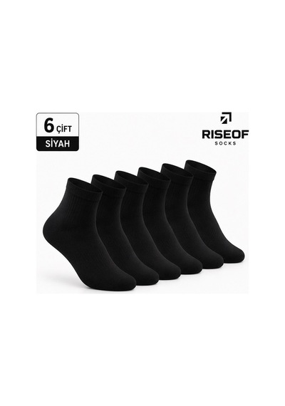Rise Of Socks Pamuklu Çorap Siyah Renk 6 Lı 43-46 Beden