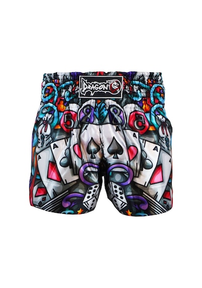 Dragondo Mt3042 Muay Thai Kick Boks Şortu Dijital Baskılı Şort Siyah