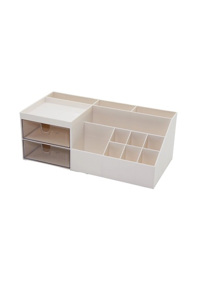 2 Çekmeceli + 12 Bölmeli Plastik Makyaj - Takı Organizer 12x24cm-- Y: 4-6-7-8-9cm Bx40 Diğer