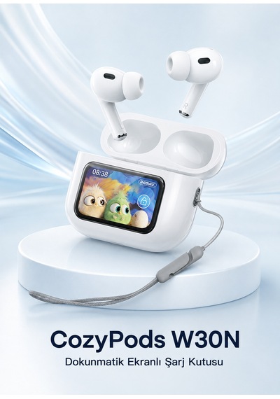Remax Cozypods W30N Bluetooth 5.4 Dokunmatik Ekranlı Kulak İçi Kulaklık