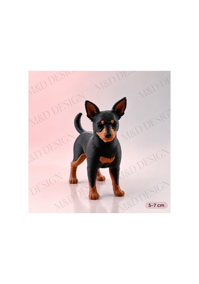 3d Baskı Mini Köpek Figürü Siyah Kahverengi Dekoratif Biblo 5-7 Cm