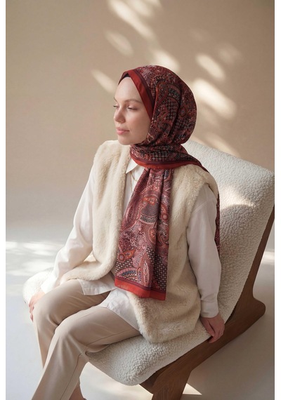 Silk Home Etnik Desen Mercan 75x195 Soft Şal Çok Renkli