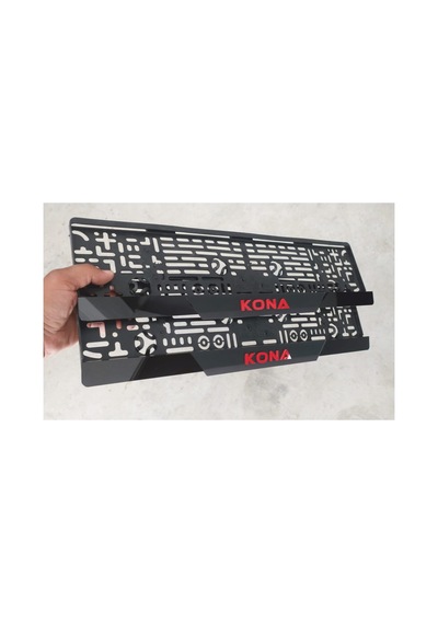 Hyundaı Kona Uyumlu Kabartma Yazılı Takmatik Mat Pleksi Plakalık 2 Adet 3d Piano Black - 659948477