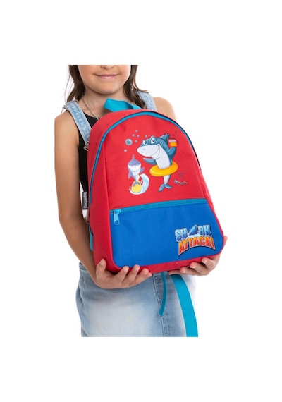 Superbag Erkek Çocuk Anaokulu Çantası Balık Desenli Sırt Çantası Kreş Çantası Mavi