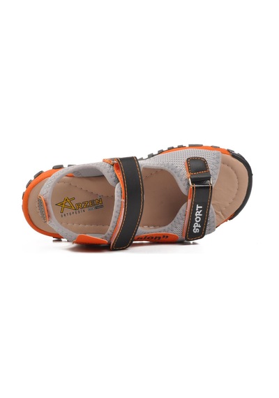 Ayakmod 24-410-f Siyah-turuncu Ortopedik Erkek Çocuk Sandalet 001