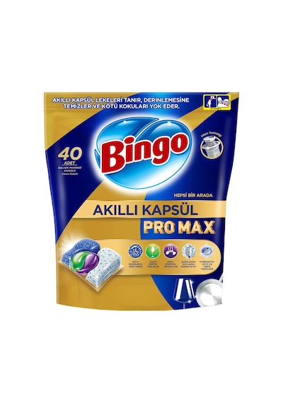 Bingo Pro Max Bulaşık Tableti 40lı Güçlü Yağ Çözme Ve Akıllı Enzim Teknolojisi 6'li Avantaj P Tarı
