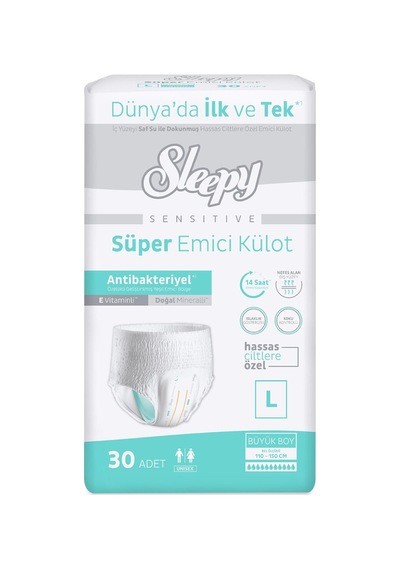 Sensitive Antibakteriyel Emici Külot Large 30 Adet L