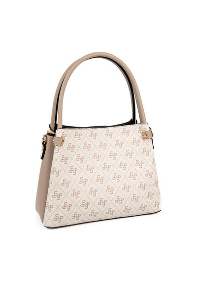 Silver Polo Sp1254 Kadın El Çantası Monogram Bej-kum