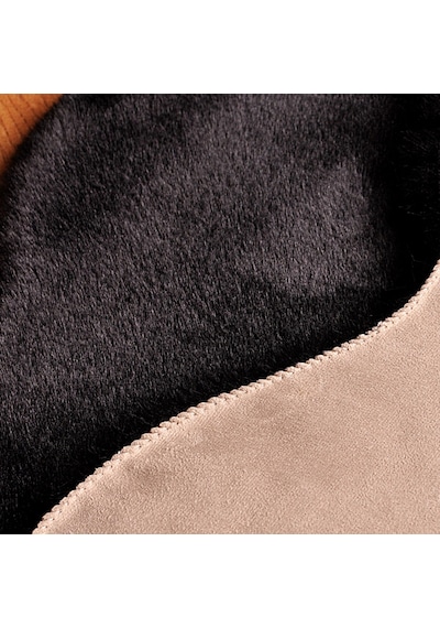 Tappeto Re x  Tavşanı Yuvarlak Post Halı Siyah (22 mm Tüy)-80 x 80