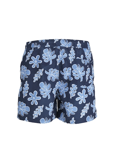 Jack&jones Plus Erkek Desenli Şort - Yazlık Plaj Şortu - Rahat Ve Şık Mavi