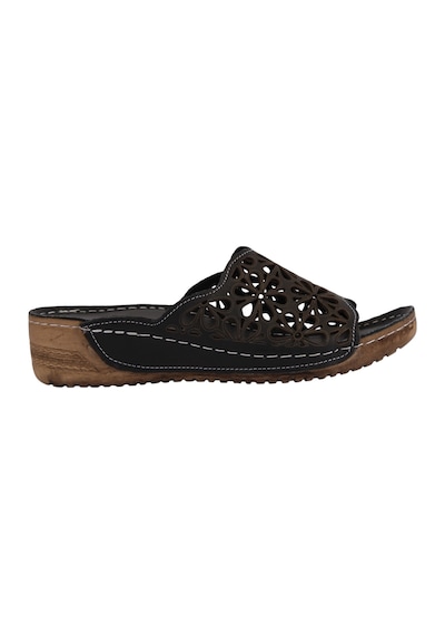 Napa Shoes Lazer Kesim Hakiki Deri Delikli Ortopedik Rahat Taban Kadın Terlik Napa-226 Siyah Napa Shoes Lazer Kesim Hakiki Deri Delikli Ortopedik Rahat Taban Kadın Terlik Napa-226 Siyah