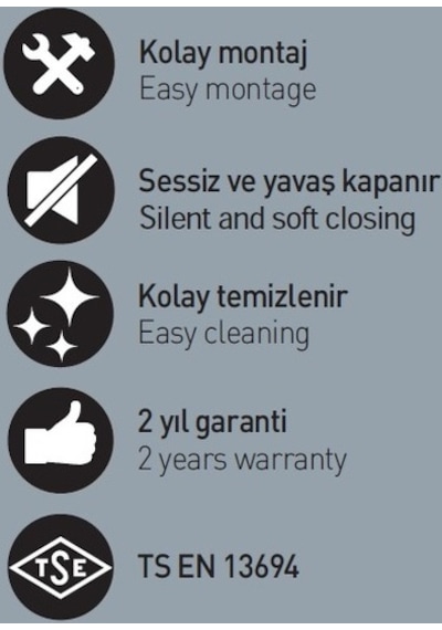 T - may Smart Soft Close Yavaş Kapanan Amortisörlü Klozet Kapağı