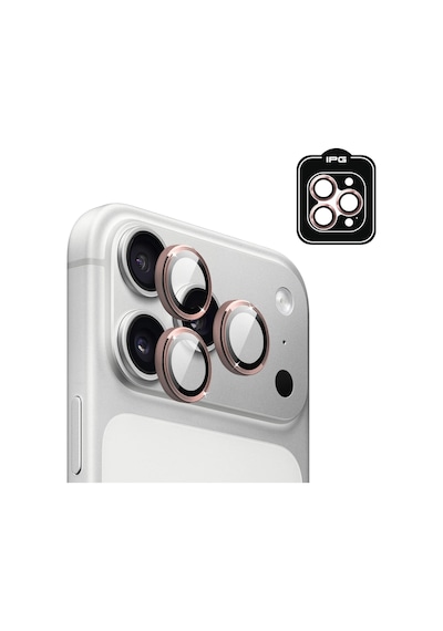 Apple iPhone Uyumlu 17 Pro / Apple iPhone Uyumlu 17 Pro Max İçin Ipg Prolens Kamera Lens Koruyucu Alüminyum Cd Çerçeveli, Kırılmaz Cam Pembe