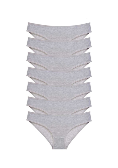 7 Adet Süper Eko Set Likralı Kadın Slip Külot Gri Beden: Xl Standart