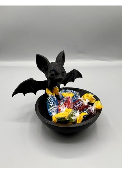 Halloween Cadılar Bayramı Dekoratif Yarasa Figürlü Şekerlik Kase Masa Üstü Dekor