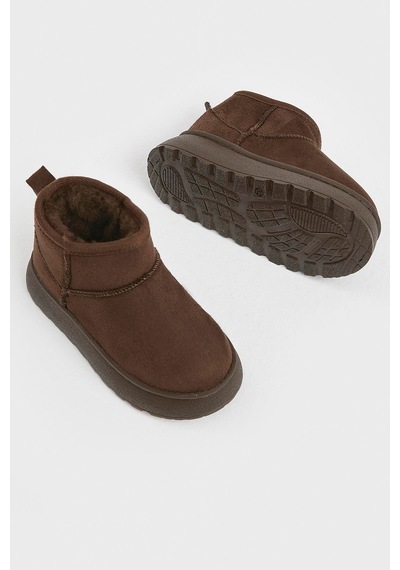 Tonny Black Kalın Poli Taban İçi Kürklü Süet Görünümlü Çocuk Unisex Kahve Günlük Bot Tbsz015 Kahve