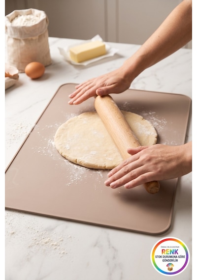 Silikon Pişirme Matı Büyük Boy Fırın Tepsisi Kaymaz Pişirme Kağıdı Alternatifi 42x32 Cm Çok Renkli