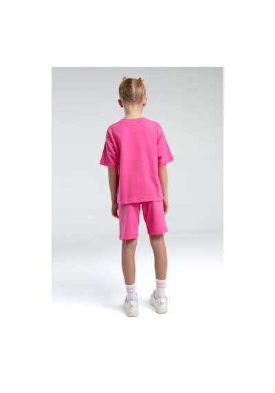 Roly Poly Garson Kız Çocuk %100 Pamuklu Regular Rahat Kesim Kısa Kollu Bermuda Şortlu Pijama Takım Fuşya