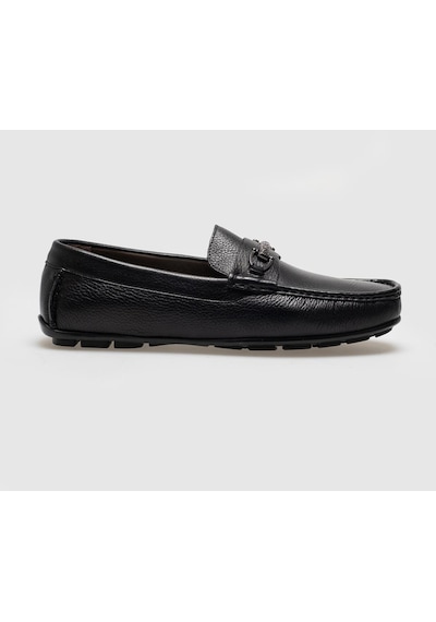 Hakiki Deri Siyah Tokalı Erkek Loafer Siyah