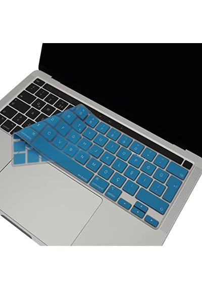 Macbook Pro Türkçe Q Klavye Koruyucu Eu Uk Iso Enter A2338 M1 M2 A2251 A2289 A2141 Uyumlu İnce Siyah Silikon Keyboard