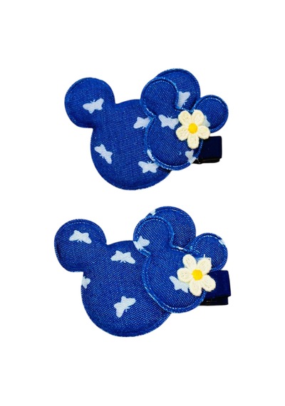 Minnie Kot Desenli Kız Çocuk Toka Mavi