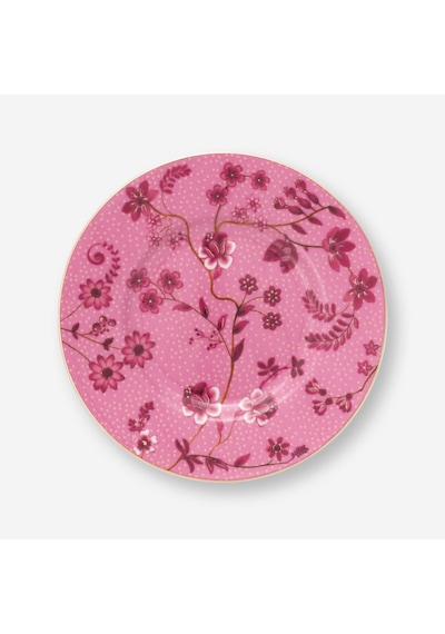 Pembe Porselen Petit Four Tabağı 12 Cm