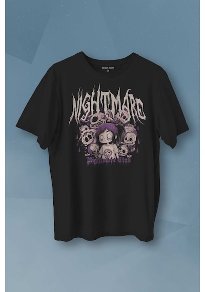 Nightmare Club Korku Kulübü Baskılı Tişört Unisex T-shirt 001