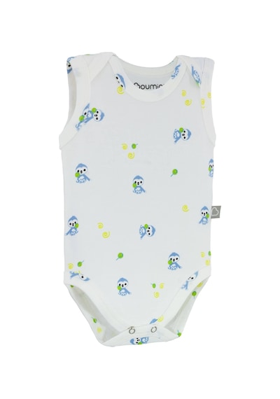 Uygunbebe Boumini Kolsuz Bebek Çıtçıtlı Askılı Body Mavi Tembel Zarf Yaka 0-36 Ay