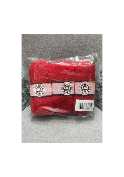 Lux Baby Kırmızı El Örgü İpi Art No:3010 - Nm:3.4 - 100gr. 340mt. 3 Adet - Renk: 033