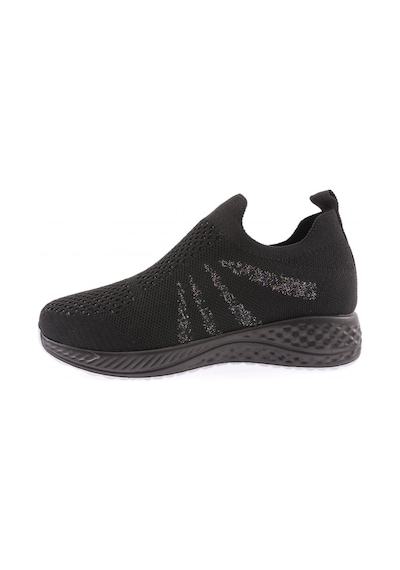 Dgn 832-23y Kadin Yanlari Simli Lazerli Sneaker Ayakkabi 832-1986-R1534 Siyah