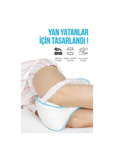 Viscofoam Kalp Diz Arası Ortopedik Yastık Bacak Arası Visco Yastık - 23x23x5cm