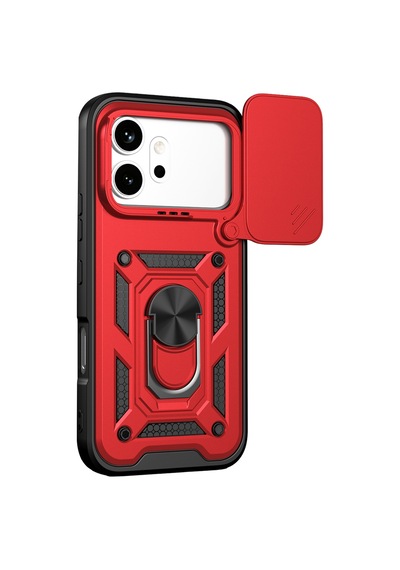 Uryport Huawei Honor 600 Pars Lens Yüzüklü Silikon - Kırmızı