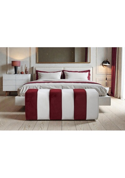Yarmalı Bench Bordo-beyaz Bordo