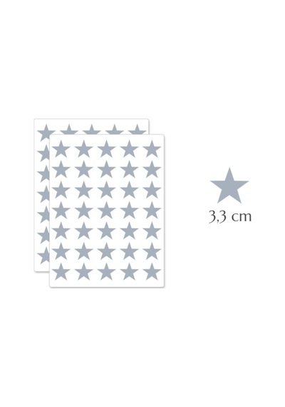70 Adet Silver Yıldız Stickerlar