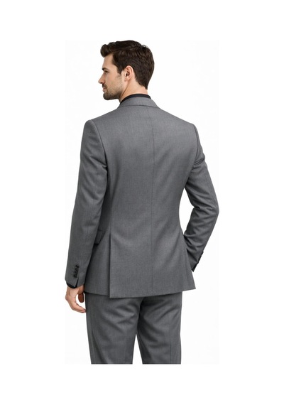 Suitmen Erkek Silim Fit Yelekli Çift Yırtmaçlı Takım Elbise Bgl-st05328 Koyu Gri