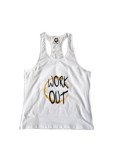 Top Glory Fitness Gym Tank Top Atlet Sporcu Atleti 5034 Beyaz