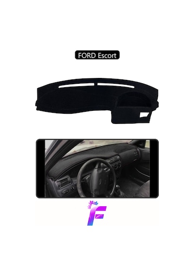 Ford Escort Uyumlu Torpido,panel Örtüsü Hızlı Ve Kolay Montaj Kaymaz Tasarım Tam Uyum F6 Siyah