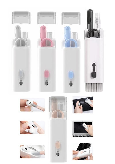 Rever 7in1 Çok Amaçlı Temizlik Kiti Telefon, Ekran, Laptop, Klavye, Telefon, Kulaklık Apple Uyumlu Airpods Temizleyici