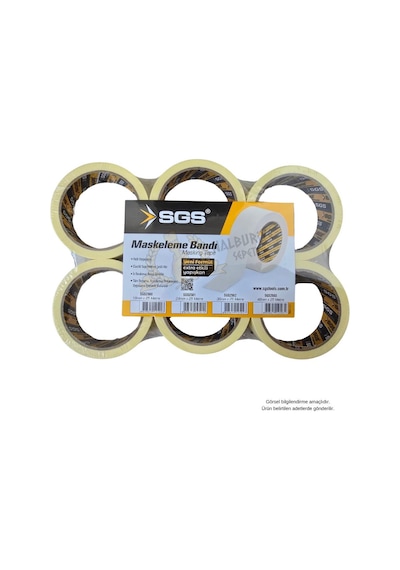 Sgs Kağıt Maskeleme Bandı 36 Mm. - 25 Mt. - 6 Adet