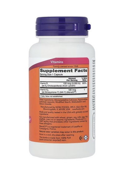 Mega D3 & Mk-7 5000 Iu / 180 Mcg 120 Capsules