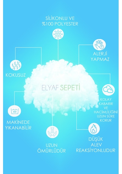 3 KG Boncuk Elyaf Yastık Yorgan Oyuncak Malzemesi