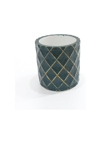 Yeşil Çiçek Saksısı Dekoratif Dizayn Beton Saksı 7X6Cm Yeşil