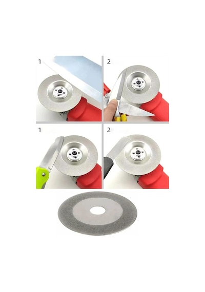 Depolife Bıçak Satır Makas Balta Bileme Diski 100mm Elmaslı Eğeleme Disk Avuç Taşlama Spiral Uyumlu Disk, Depo-00