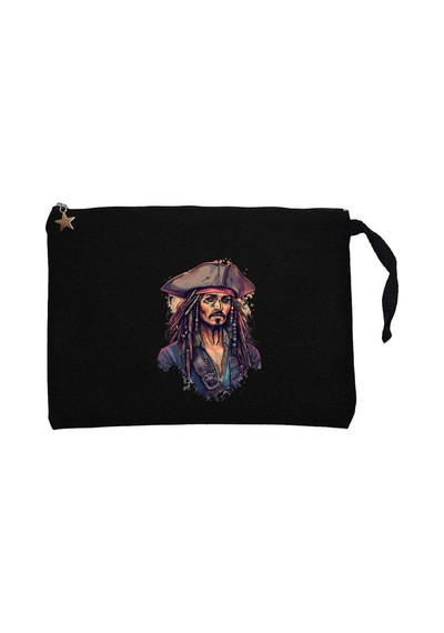 Kaptan Jack Jeperow Siyah Clutch Astarlı Cüzdan / El Çantası