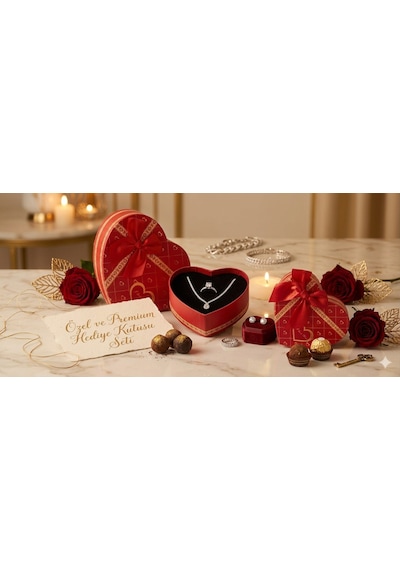 3'lü Kalp Hediye Kutu Seti Sevdiklerinizi Mutlu Etmenin En Güzel Yolu I Love You Kalp Desen Kırmızı