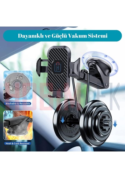 Hb-01 Otomatik Klipsli Araba Telefon Tutucu Ayarlanabilir Cam Ve Torpido Için Yüksek Kalite Tutucu 2 Mixed