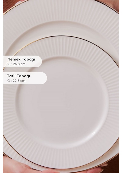 Karaca  Elegance Bone Massimo 53 Parça 12 Kişilik Yemek Takımı Gold