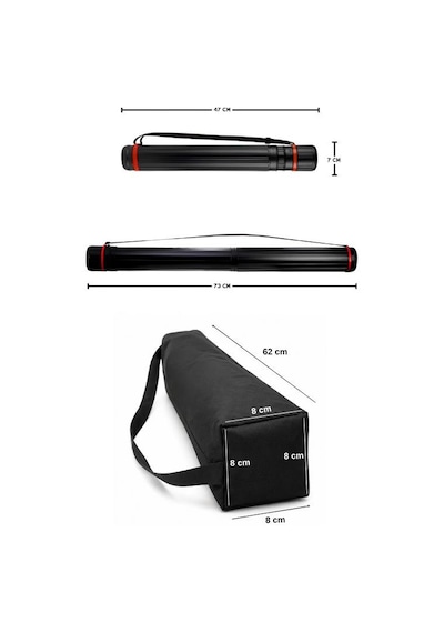 Tebag 7 Cm Proje Tüpü Ve Yuga Şövale Taşıma Çantası Seti